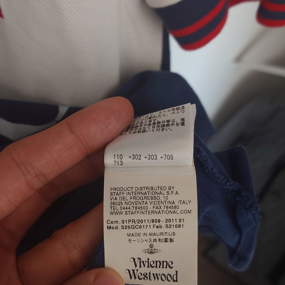 Vivienne Westwood Navy and White Polo Shirt - Picture 4 of 5